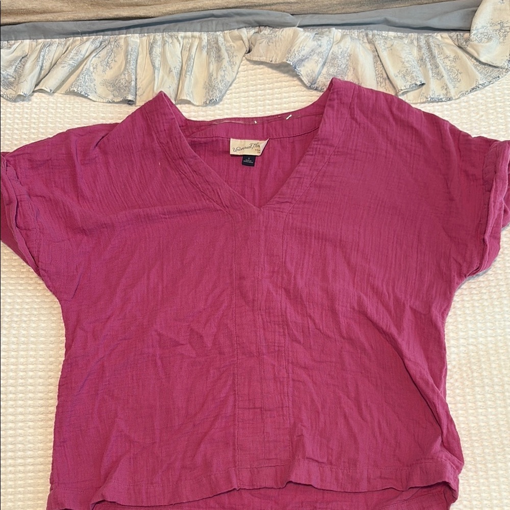 Universal Thread Pink Boxy Short Sleeve Blouse